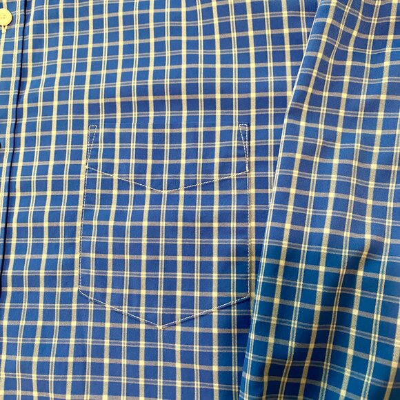 UNTUCKit Men’s Performance Kiepersol Button-Down Shirt 2XL Blue White Plaid - Picture 4 of 16